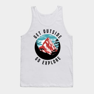 Get Outside Go Explore Outdoor Mountain Landscape - Hiking Tank Top